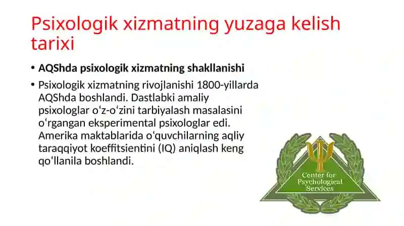 MDX davlatlarida sog’liqni saqlash tizimida psixologik xizmatlarning o’ziga xosligi.Evropa davlatlarida sog’liqni saqlash tizimida psixologik xizmatlarning o’ziga xosligi 2