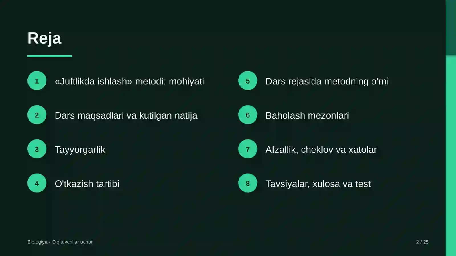 biologiya darslarida juftlikda ishlash metodidan foydalanish 8913 2