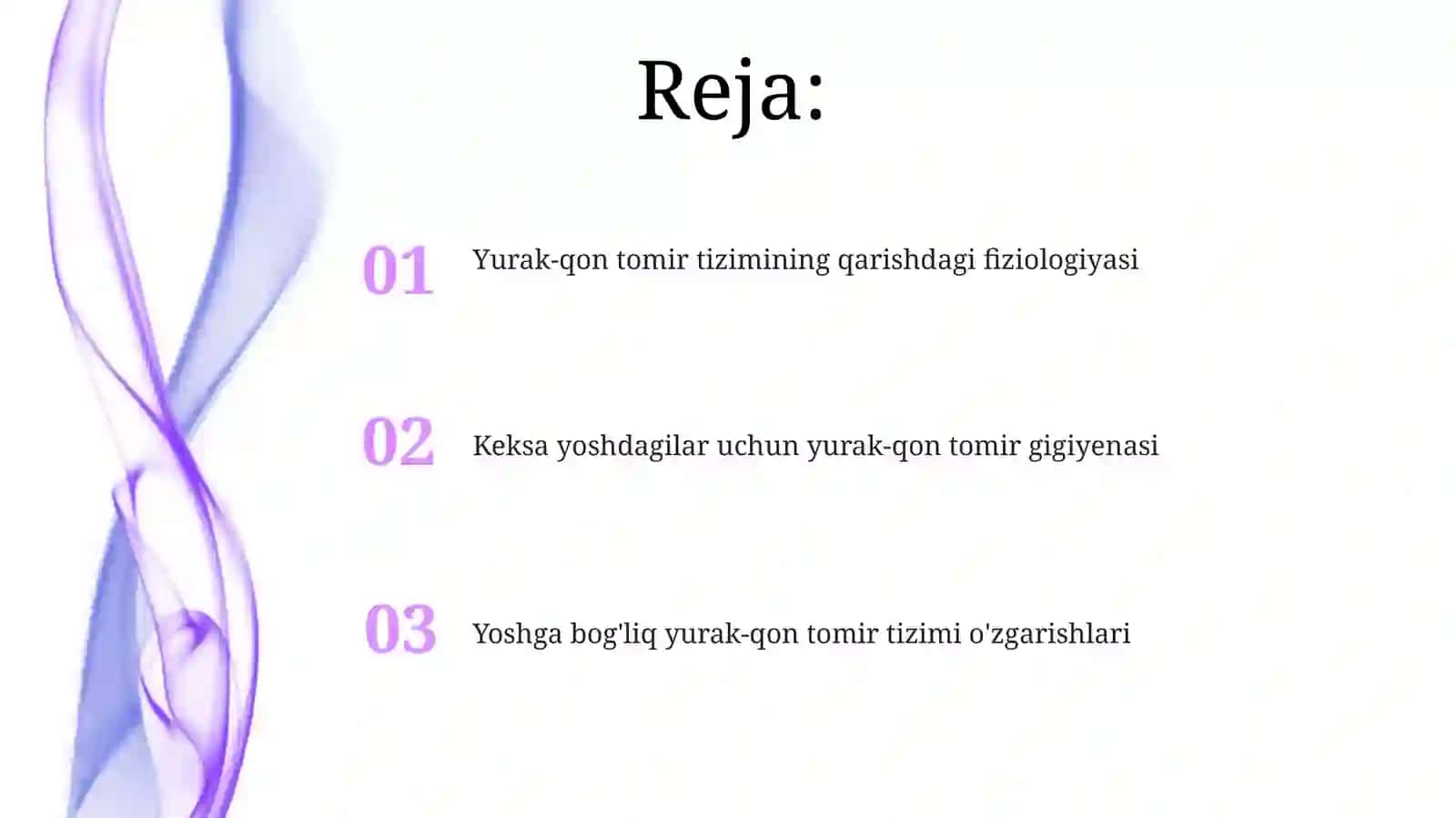 Yurak-qon tomir tizimining yoshgadoir fiziologiyasi va gigiyenasi 2