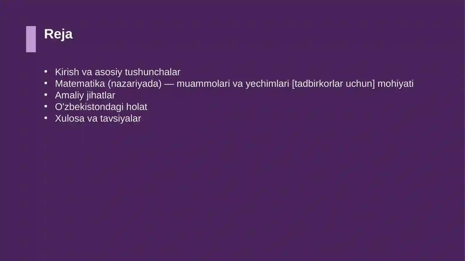 Matematika (nazariyada) — muammolari va yechimlari [tadbirkorlar uchun] 2