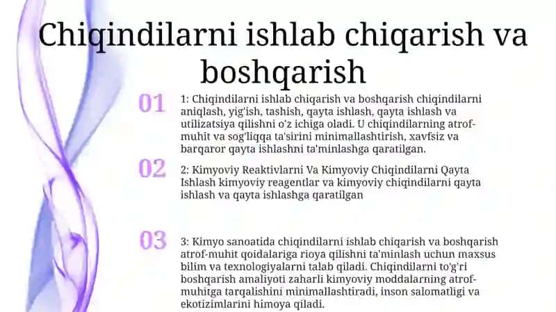Kimyoviy Reaktivlarni Va Kimyoviy Chiqindilarni Qayta Ishlash 2