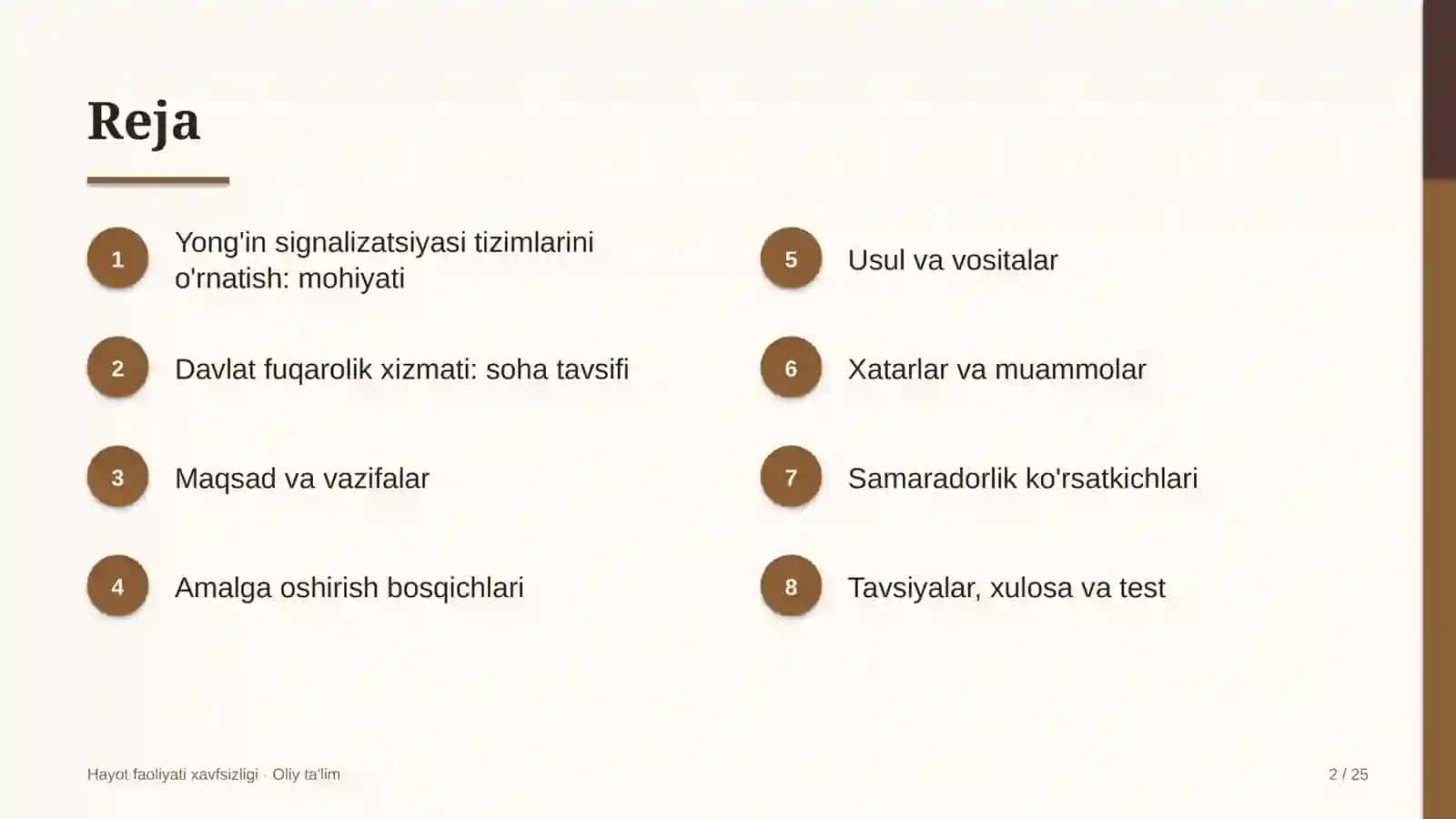 Davlat fuqarolik xizmatida yong'in signalizatsiyasi tizimlarini o'rnatish 2