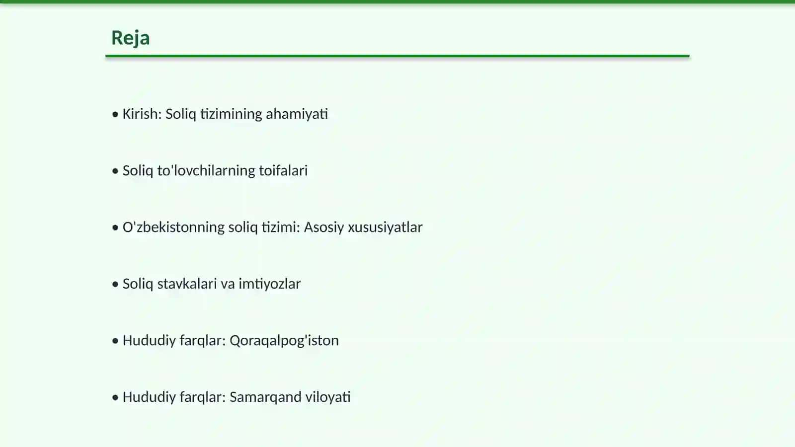 Soliq to'lovchilarning ayrim toifalariga va O'zbekiston Respublikasining ayrim hududlarida soliq solishning o'ziga xos xususiyatlari 2