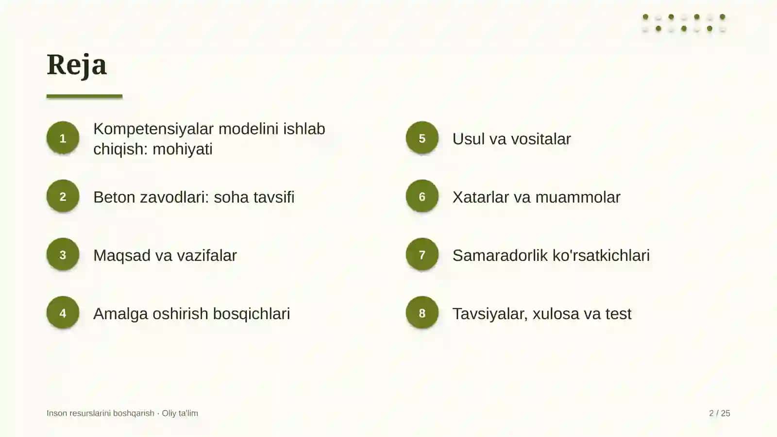 Beton zavodlarida kompetensiyalar modelini ishlab chiqish 2
