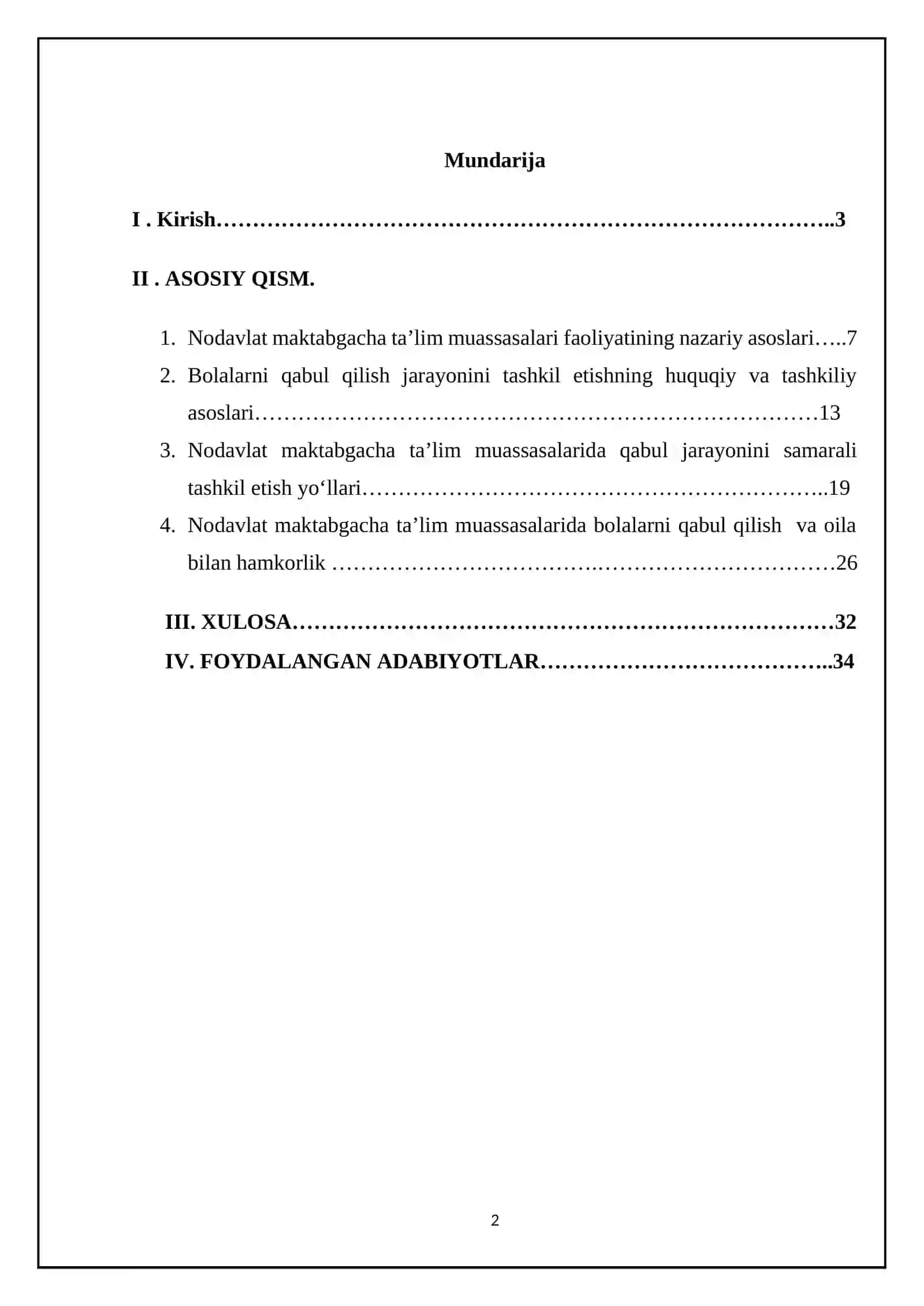 Nodavlat maktabgacha ta’lim muassasalariga bolalarni qabul qilish jarayoni va tashkil qilinishi 2