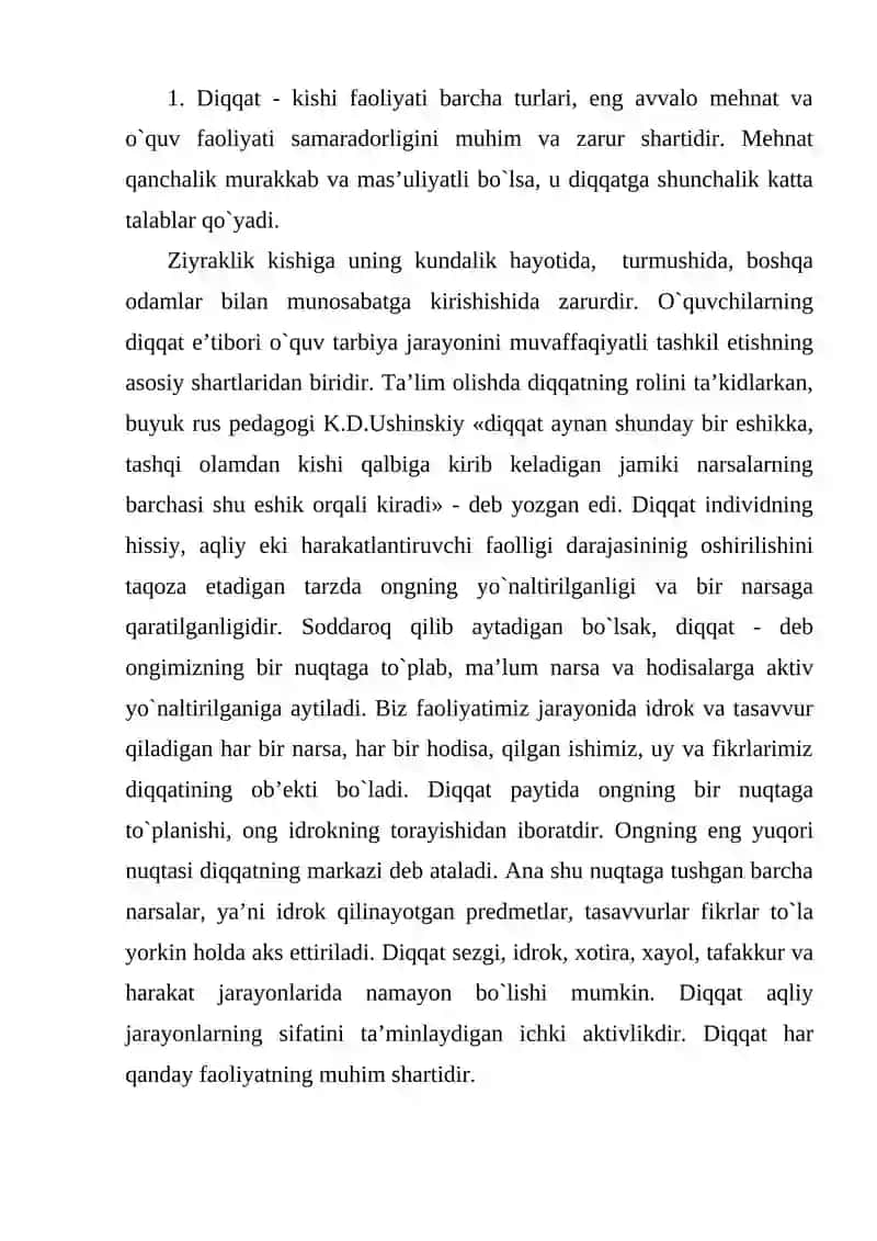 Diqqat va xotira haqida tushuncha 2