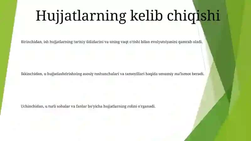 Hujjatchilik Tarixi Va Rivojlanishi 2