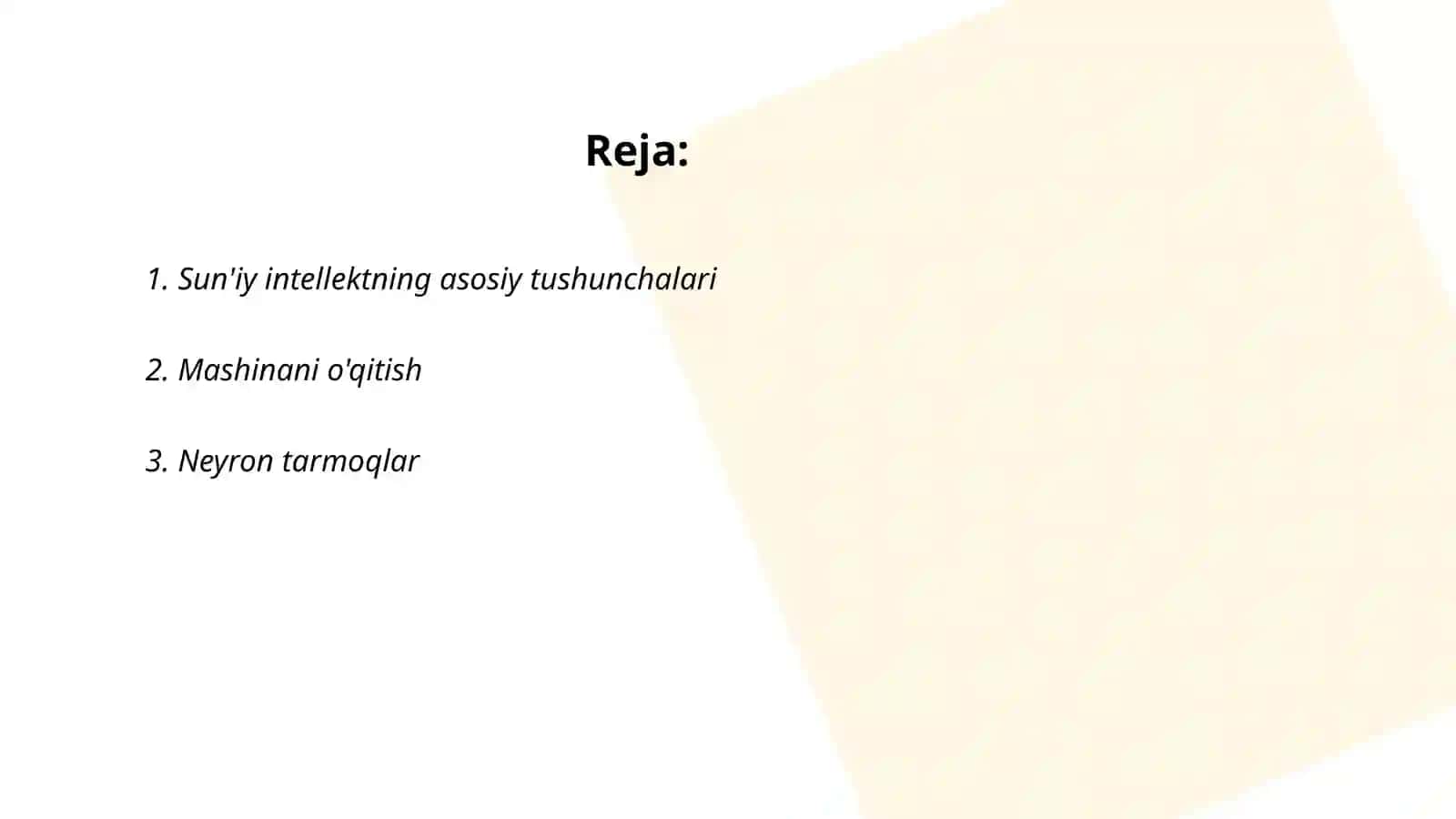Sun'iy intellekt asoslari 2