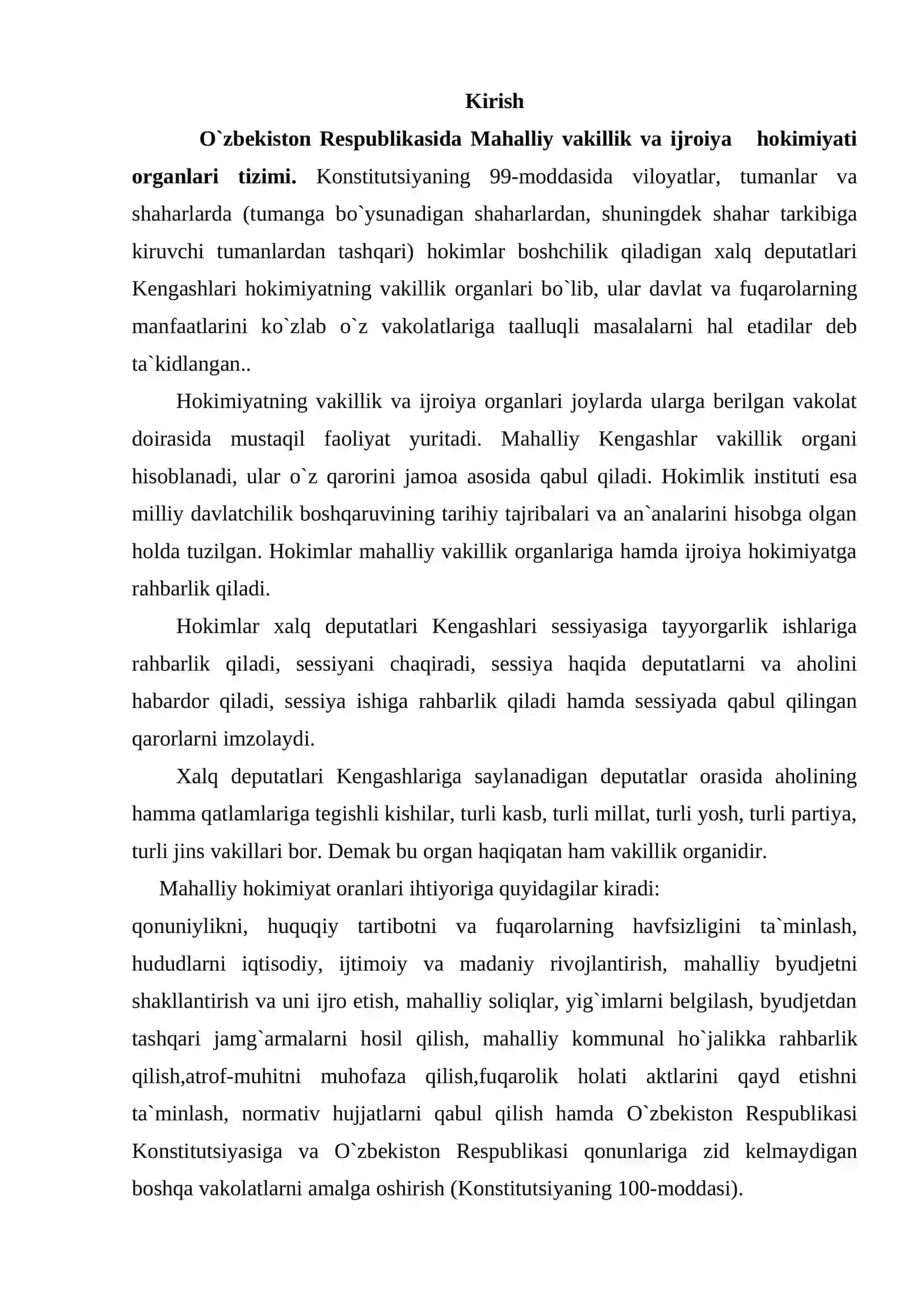 O'zbekistonda ijro etuvchi hokimiyat tizimining tashkil etilishi hamda tarkibiy tuzilishi. O'zbekiston respublikasida sud tizimidagi islohotlar 2