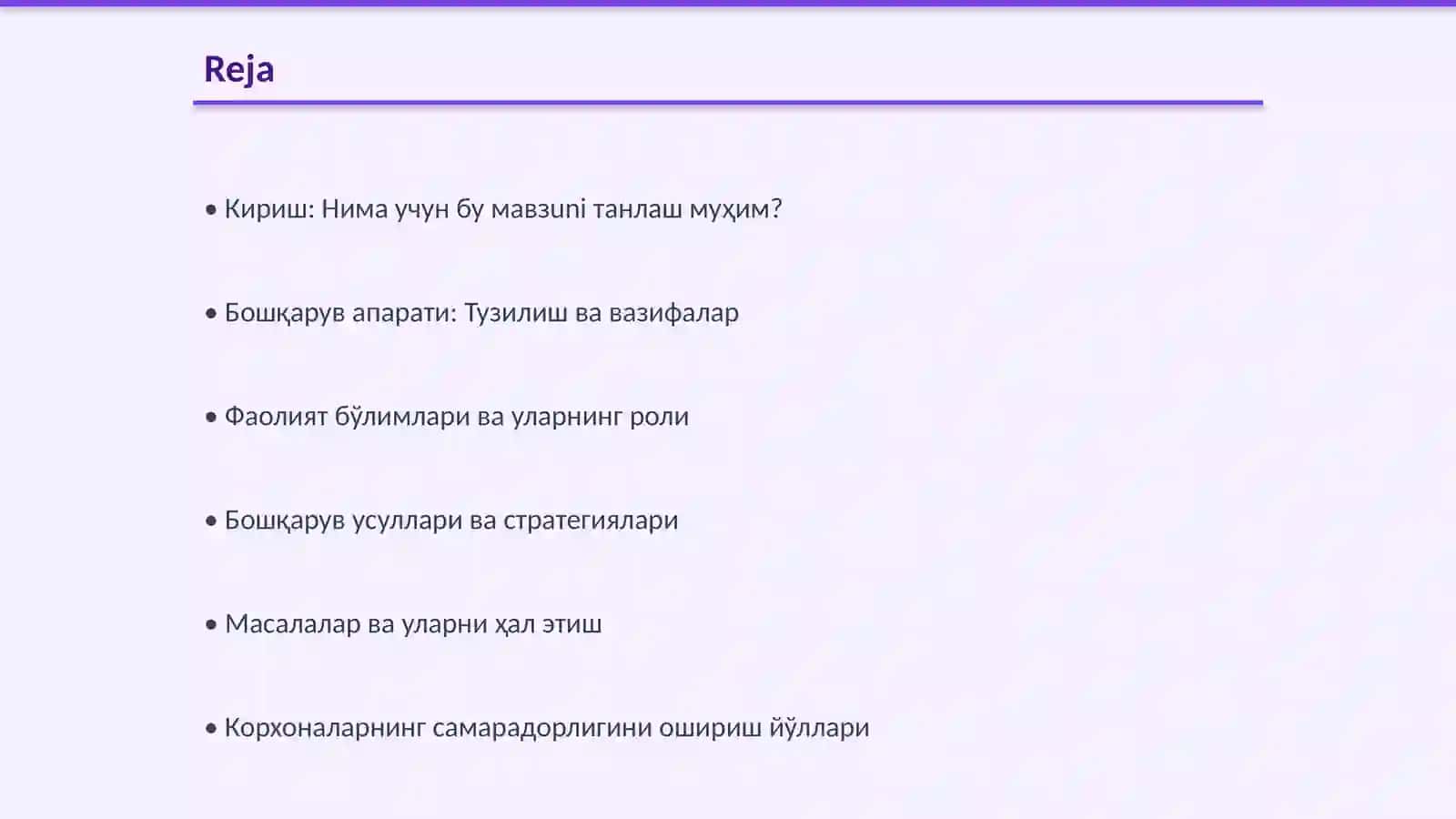 Корхоналарнинг бошқарув апарати 2