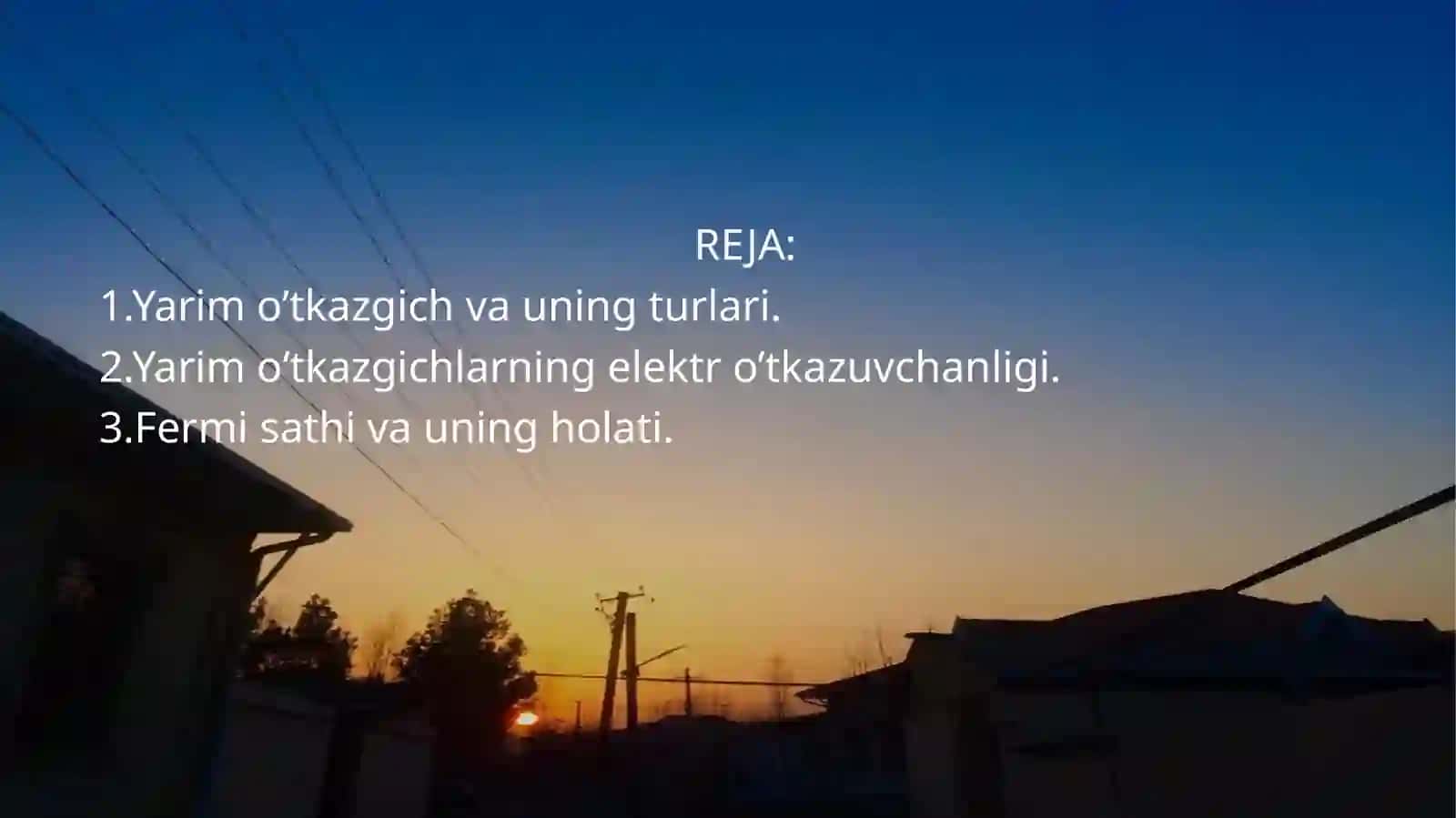 Yarim o`tkazgichlarning elektr o`tkazuvchanligi va Fermi sathi 2