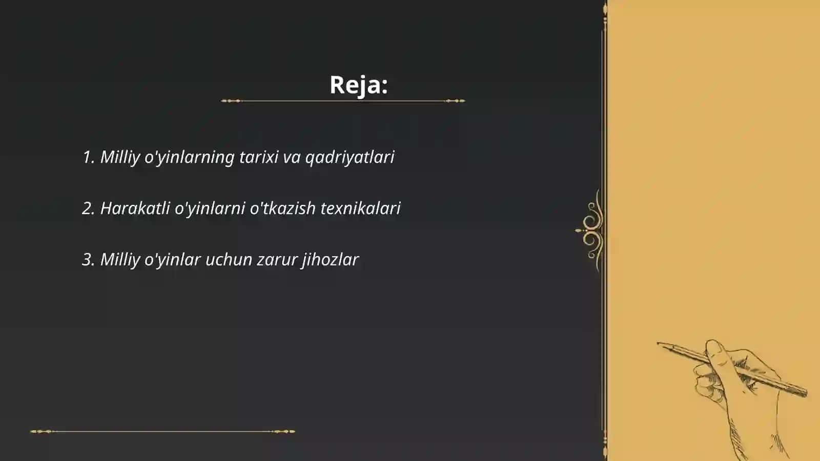 Miiliy va harakatli o'yinlarni tashkil qilish va o'tqazish 2