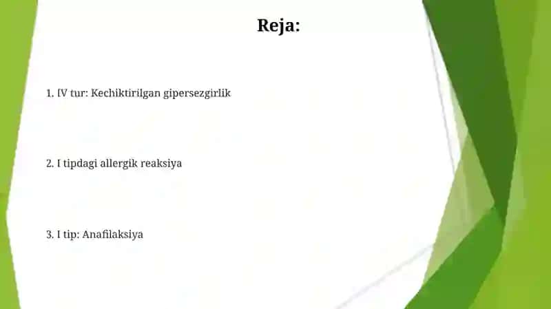 Allergek reaksiya shakllari 2