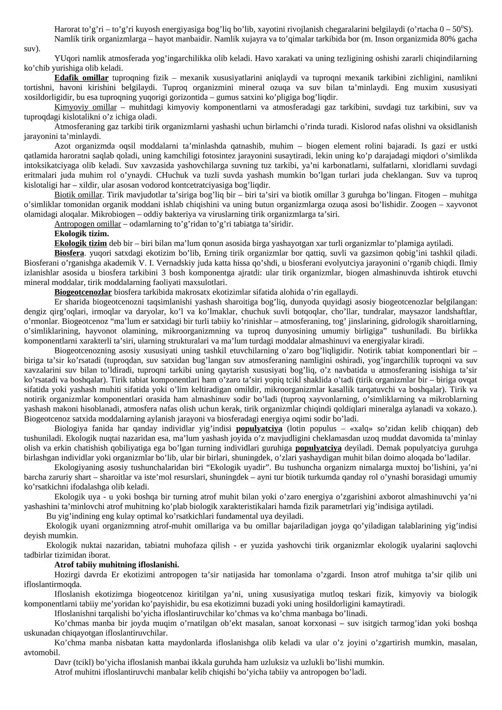 Ekоlоgiya fаnining vаzifаsi vа mаzmuni 2