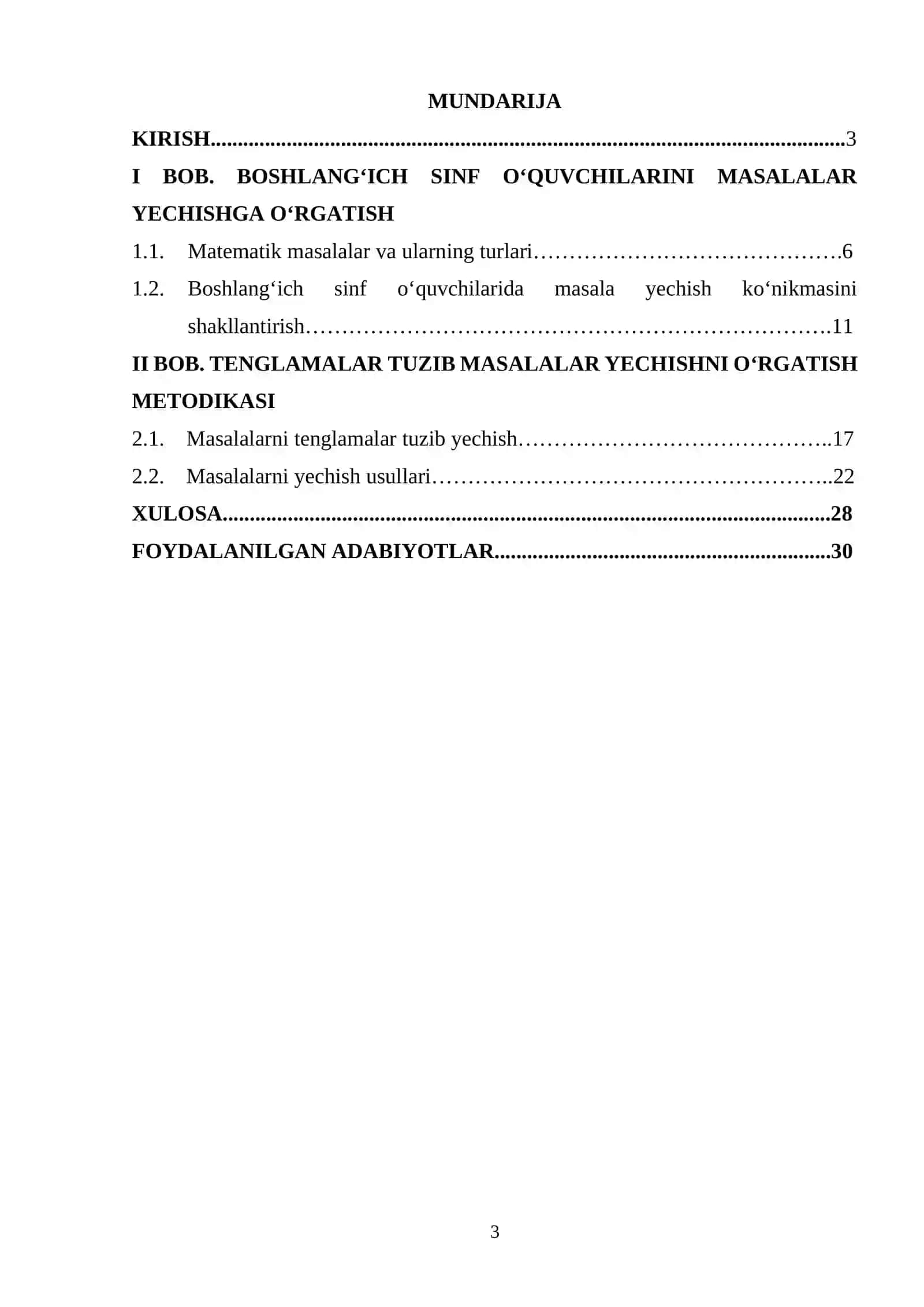Matematik masalalarni tenglama tuzish orqali yechishni o’rgatish 2