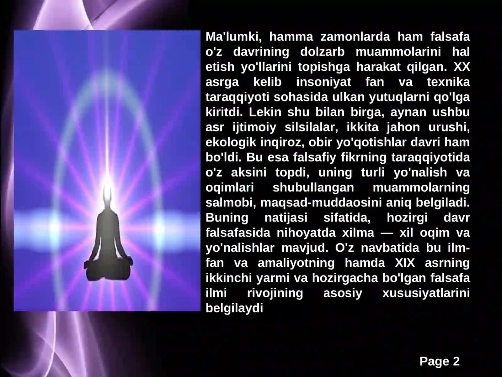 Dunyo va hozirgi davrfalsafasi 2