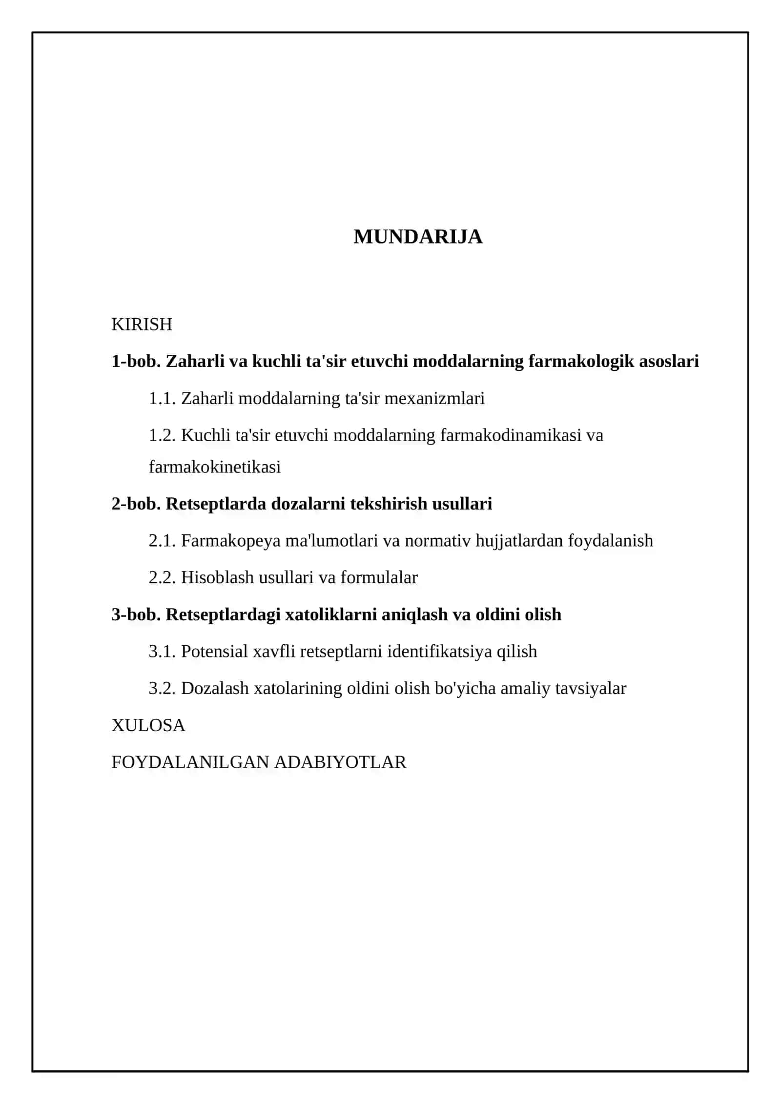 Retseptlardagi zaharli va kuchli ta'sir etuvchi moddalarning dozalarini tekshirish va hisoblash 2