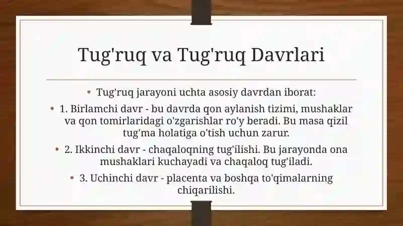 Tug'ruq va Tug'ruq Davrlari 2
