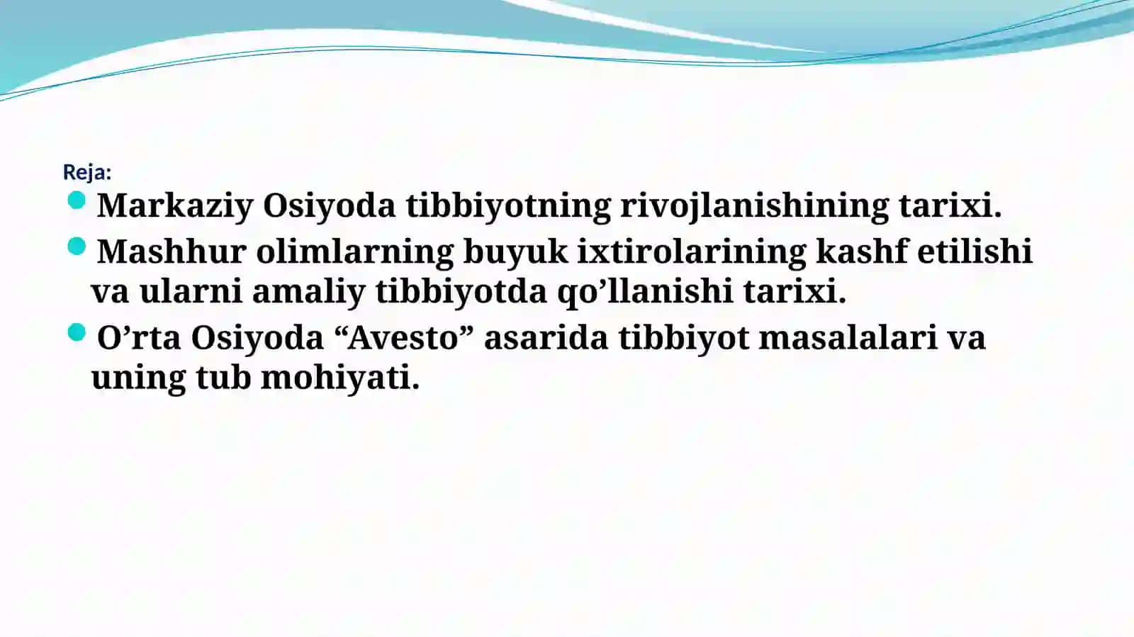 Qadimgi O'rta Osiyo Tibbiyoti TARIXI 2