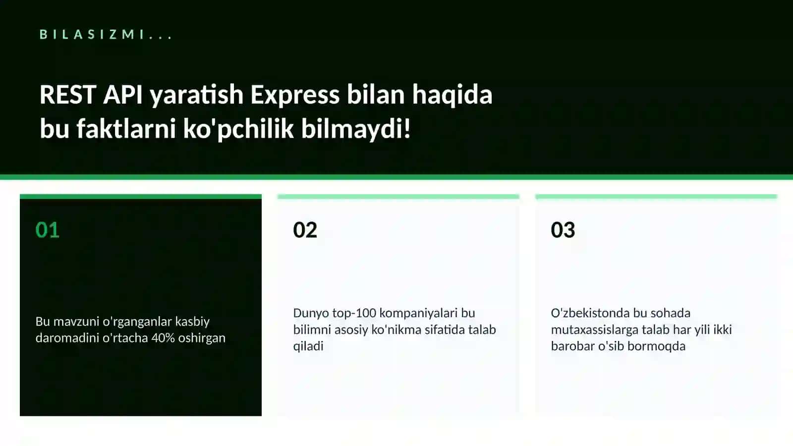 REST API yaratish Express bilan 2