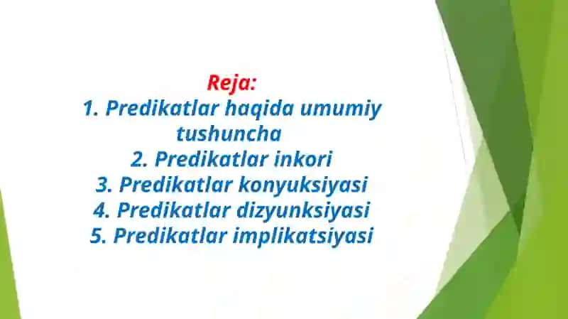 Predikatlar 2