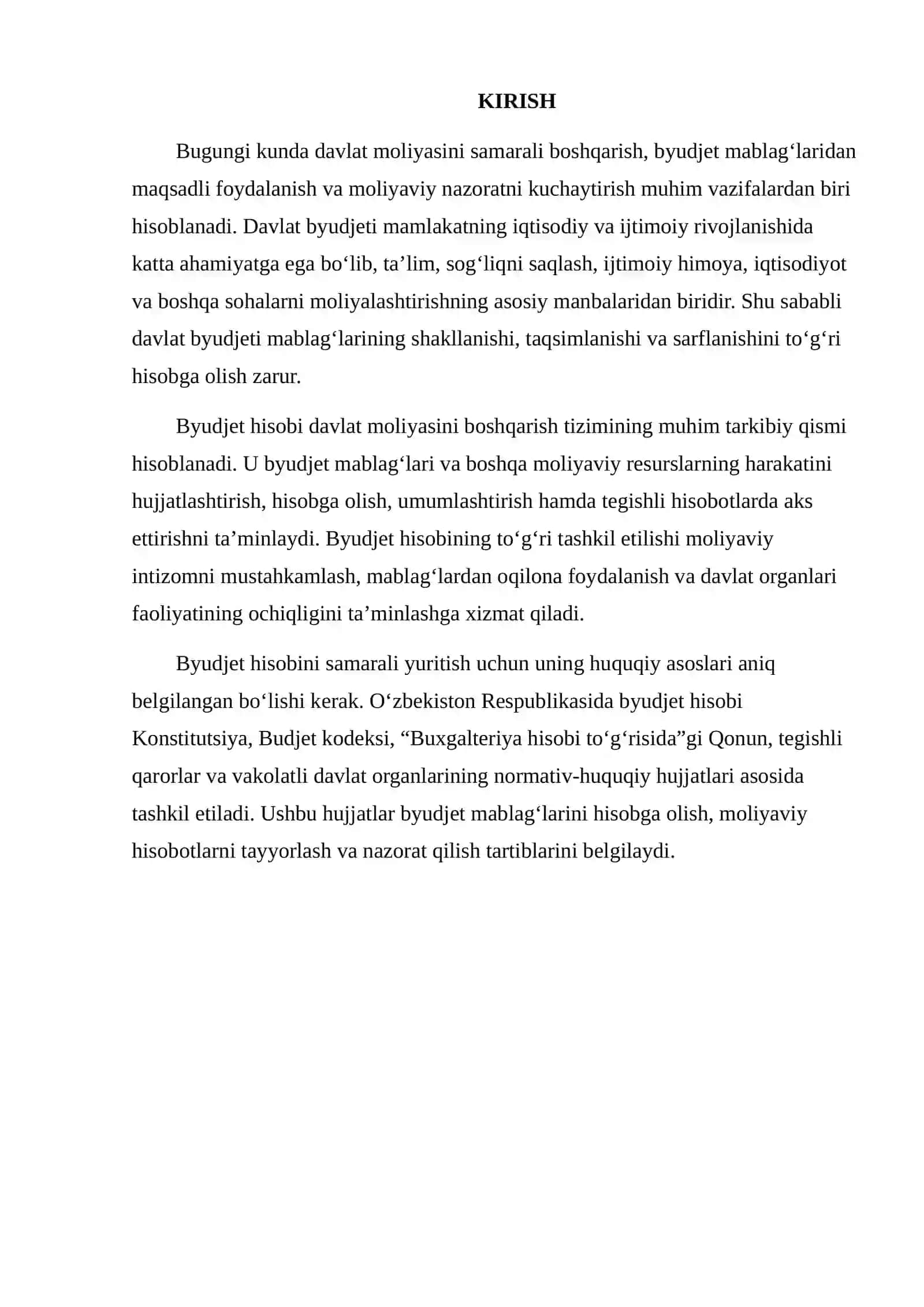 BYUDJET HISOBINING DAVLAT NORMATIV-HUQUQIY ASOSLARI 2
