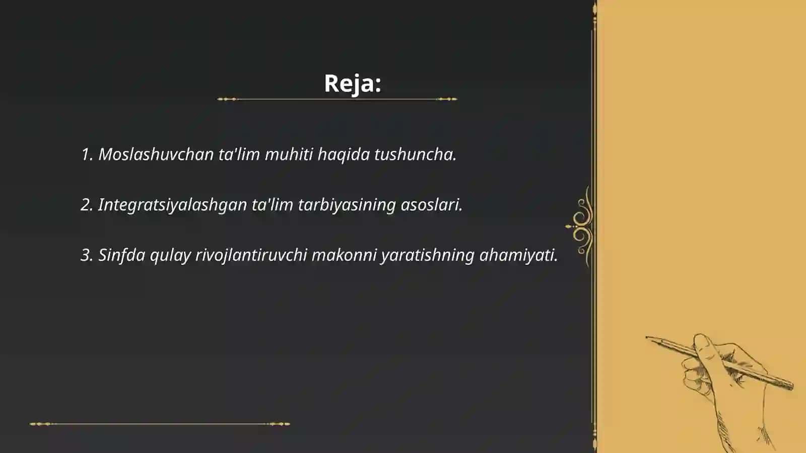 Moslashuvchan ta'lim maydonini tashkil etish 2