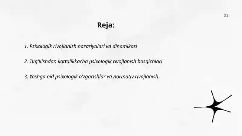 Psixologik rivojlanishning dinamikasi va qonuniyatlari 2
