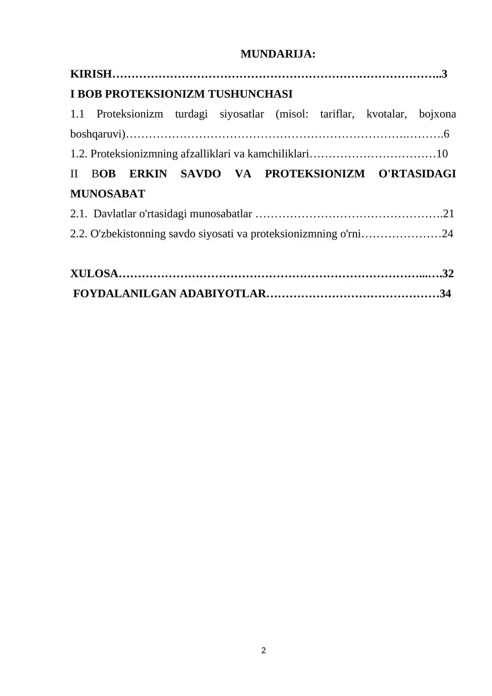 Global iqtisodiy rivojlanish fanidan KURS ISHI 2