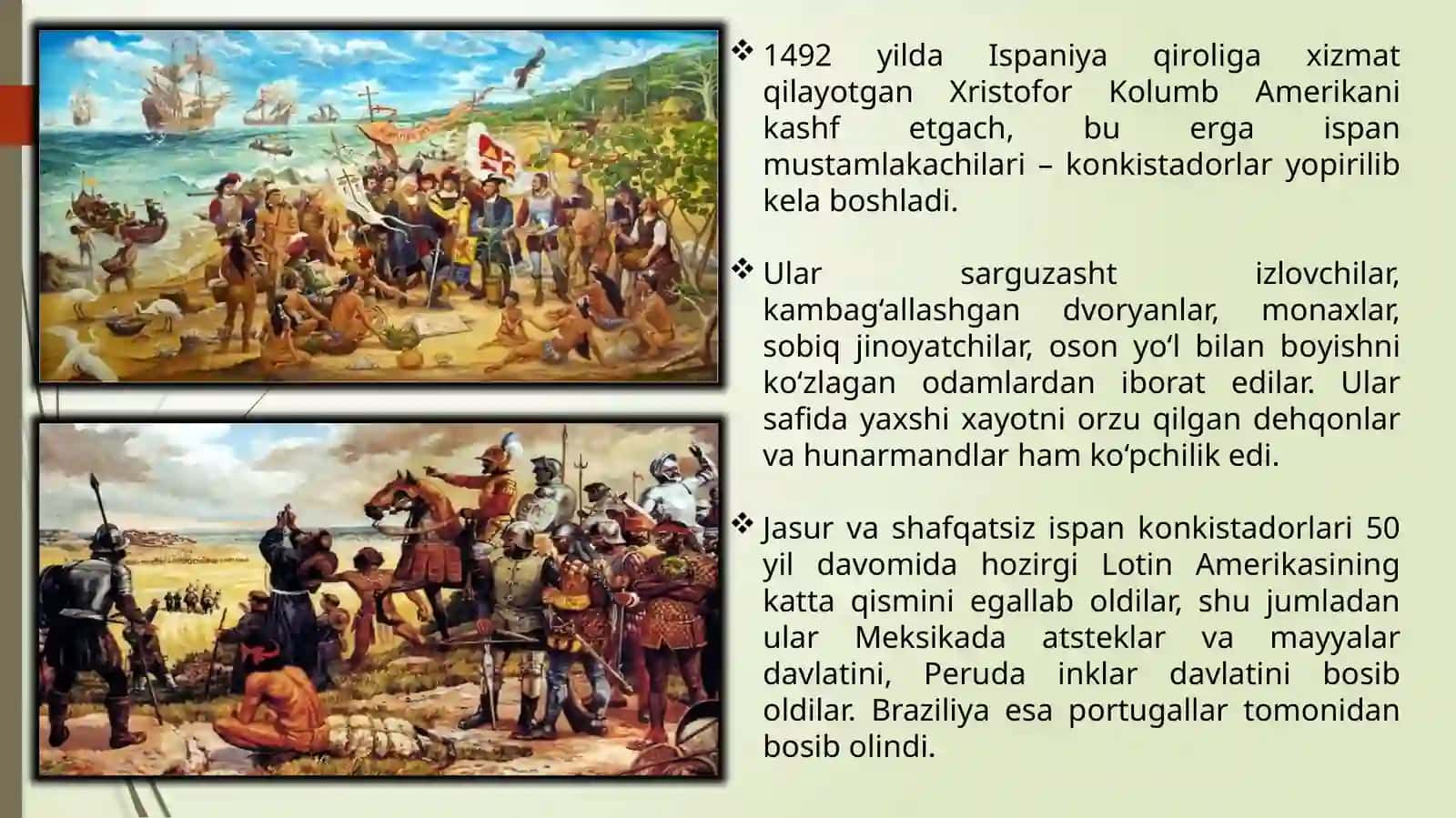 Tarixi yurishning asosiy voqealari va jarayonlari 2