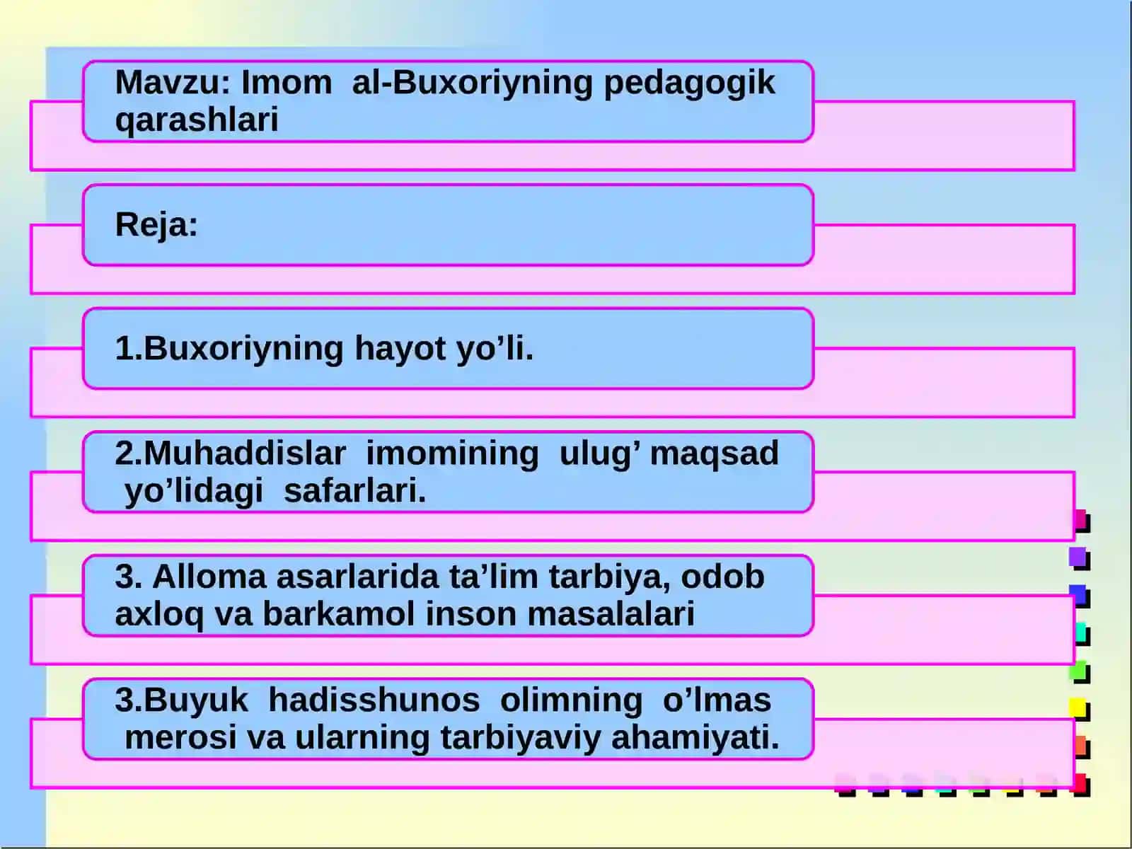 Imom al-Buxoriyning pedagogik qarashlari 2