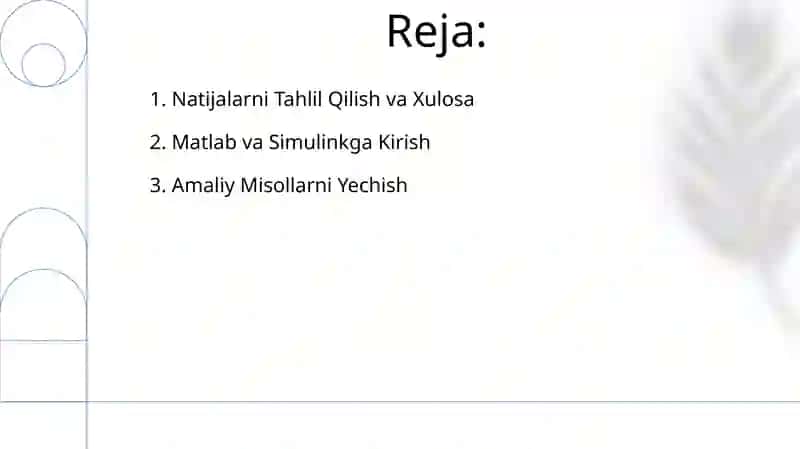 Simulink interfeysi bilan tanishish 2