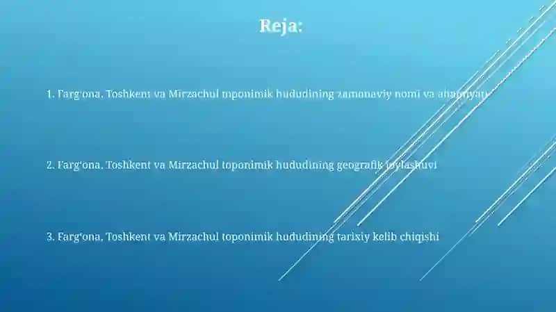 Fargona, Toshkent vaMirzachoʻl toponomik rayoni 2