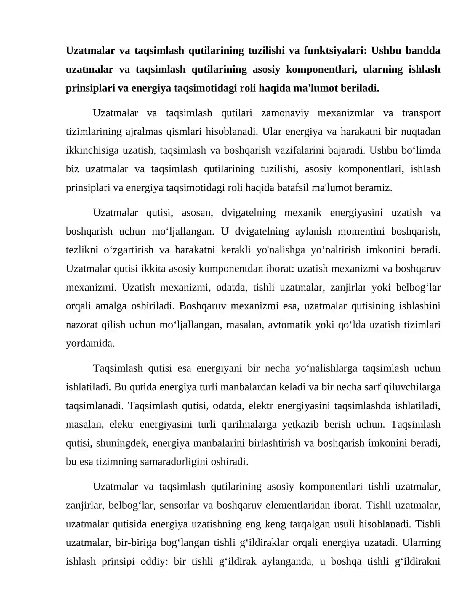 uzatmalar va taqsimlash qutilariga texnik xizmat koʻrsatish 2