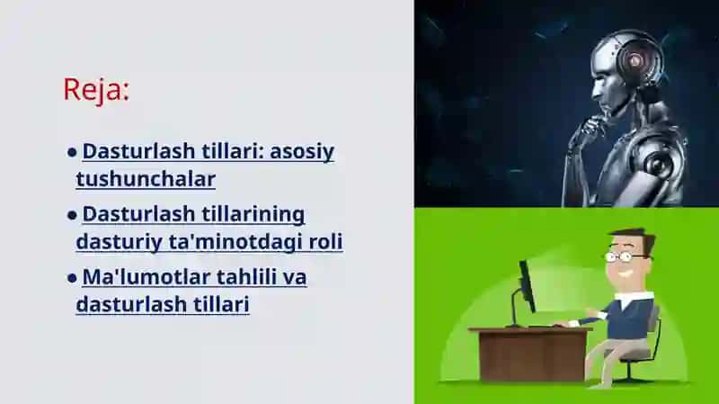 Dasturlash tillarining foydalanish sohalari 2