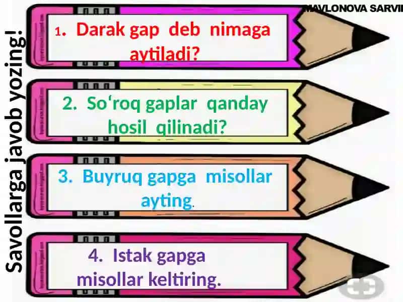 Gaplarning ifoda maqsadiga ko'ra turlari 2