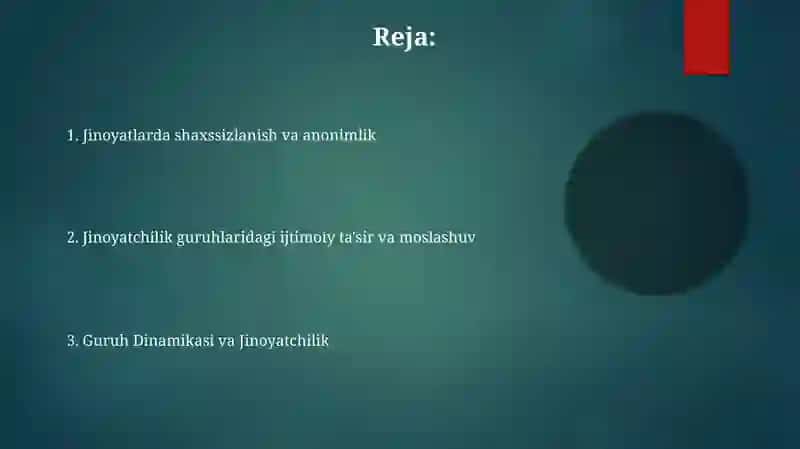 Guruh va jinoiy guruh xulq atvori psixologiyasi 2