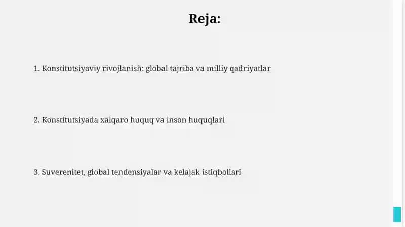 Konstitutsiyaviy rivojlanish: global tajriba va milliy qadriyatlar 2