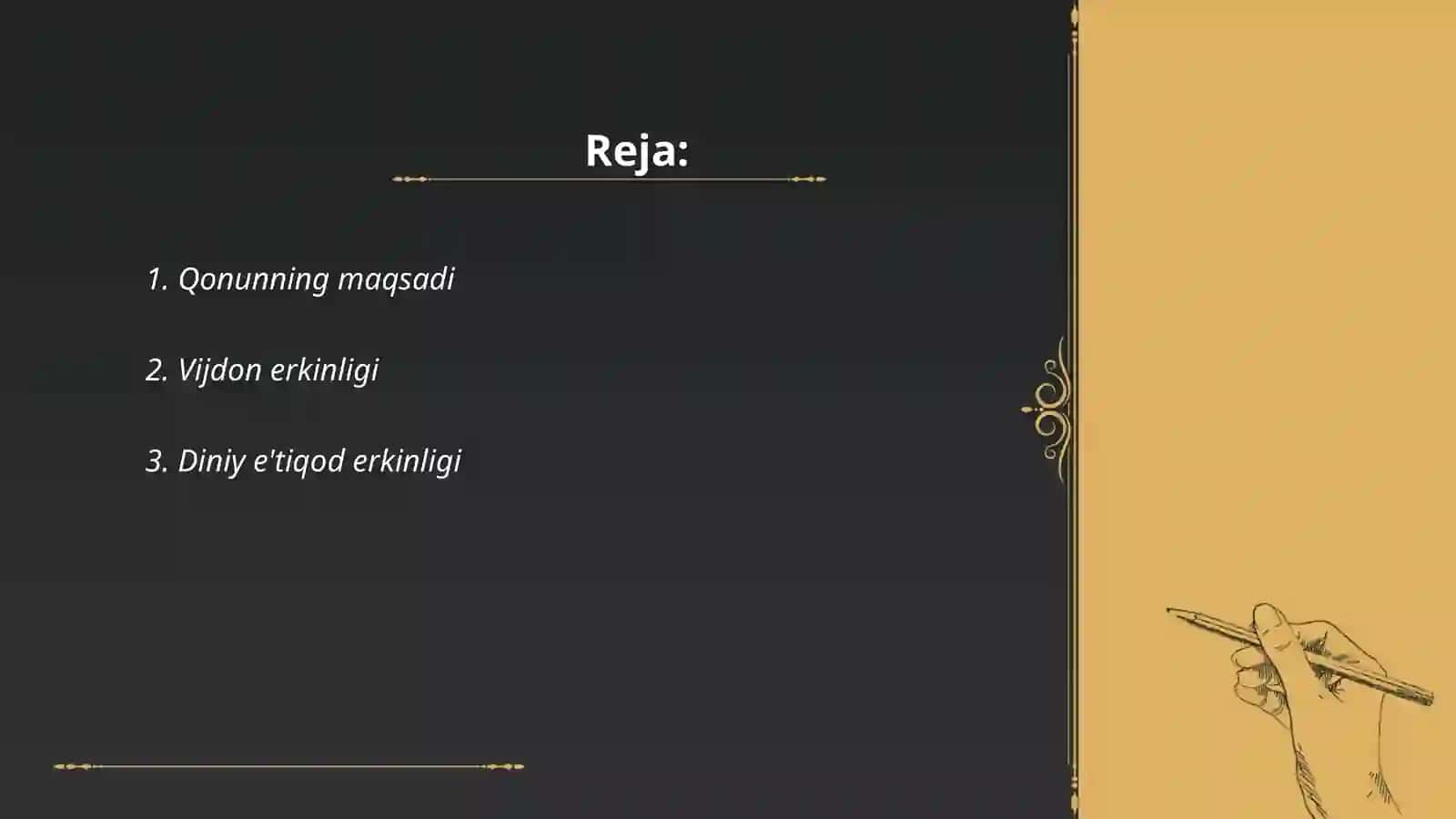 O'zbekiston Respublikasining "Vijdon erkinligi va diniy tashkilotlar to'g'risida"gi qonun 2