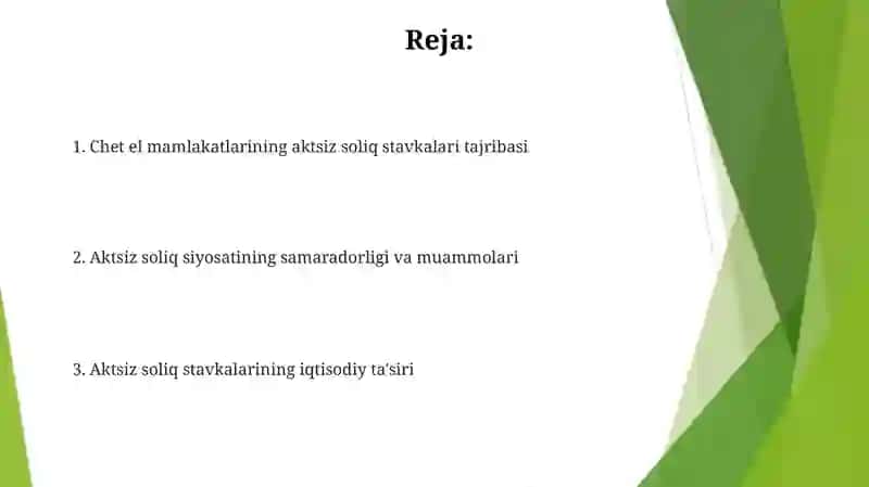 Aksiz solig'ini sitafkalari, xorijiy davlatlar tajribasi 2