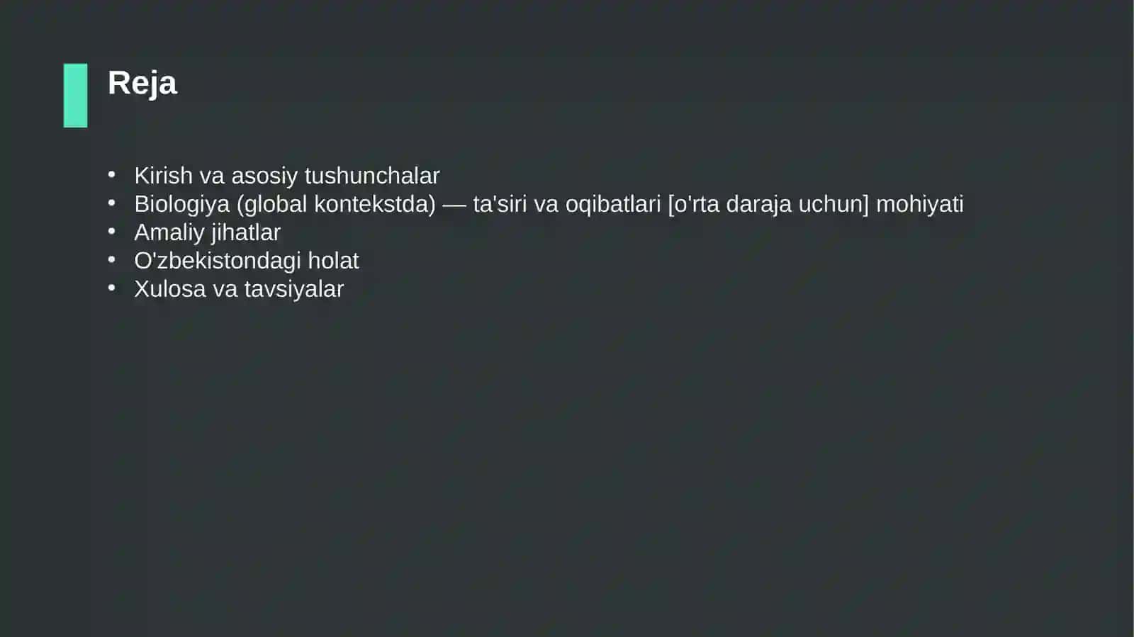 Biologiya (global kontekstda) — ta'siri va oqibatlari [o'rta daraja uchun] 2
