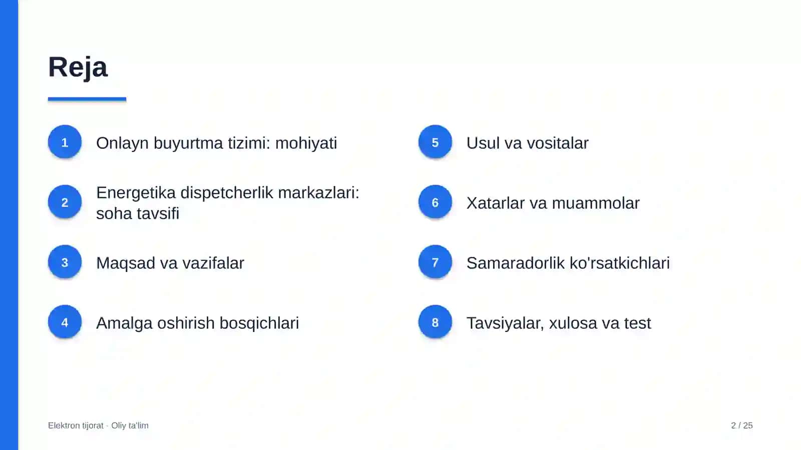 Energetika dispetcherlik markazlarida onlayn buyurtma tizimi 2