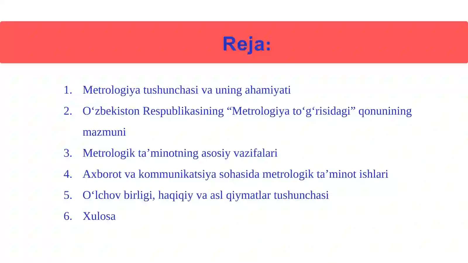 Metrologiya va uning tushunchalari 2