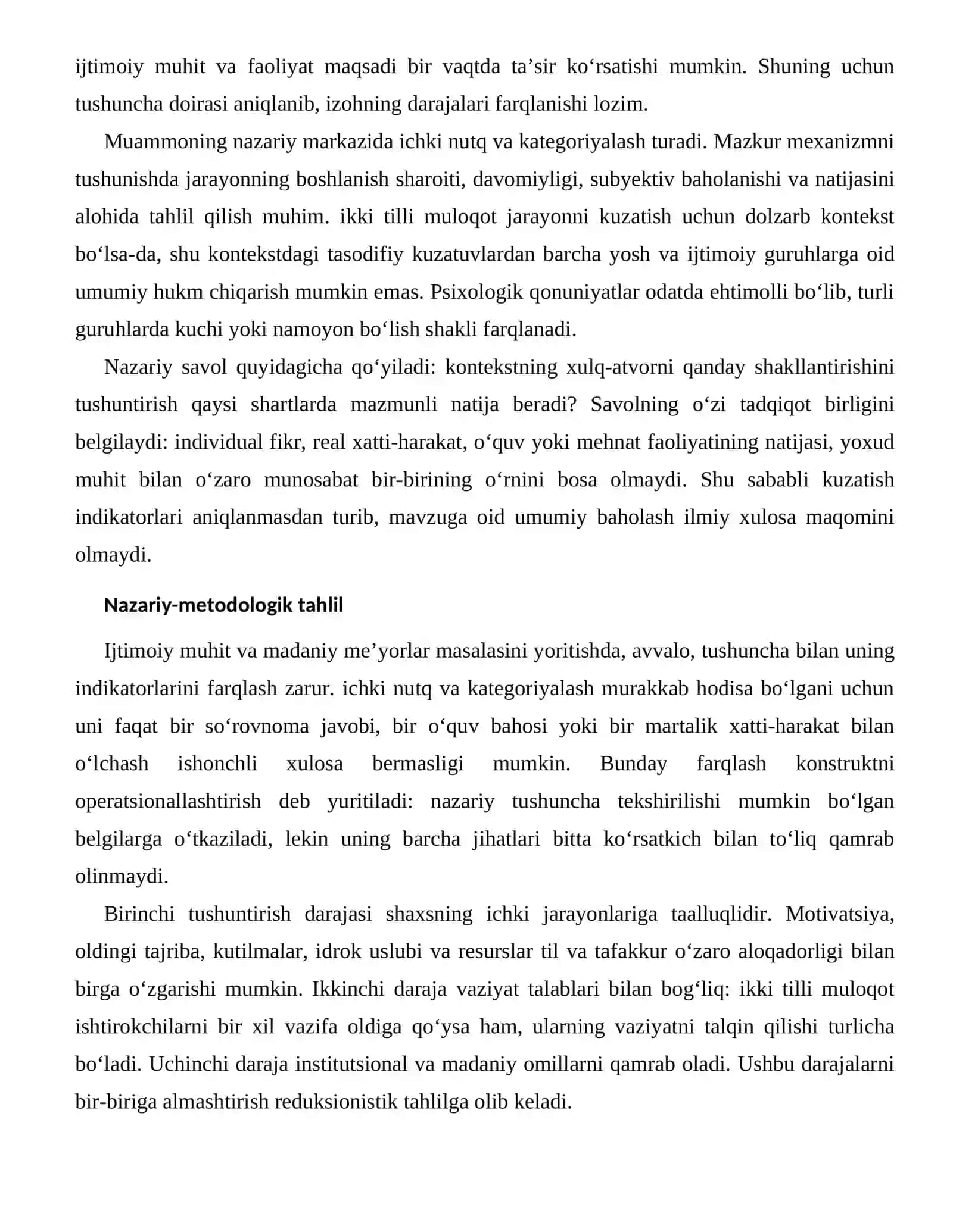 TIL VA TAFAKKUR O‘ZARO ALOQADORLIGI — IJTIMOIY-MADANIY OMILLARI 2