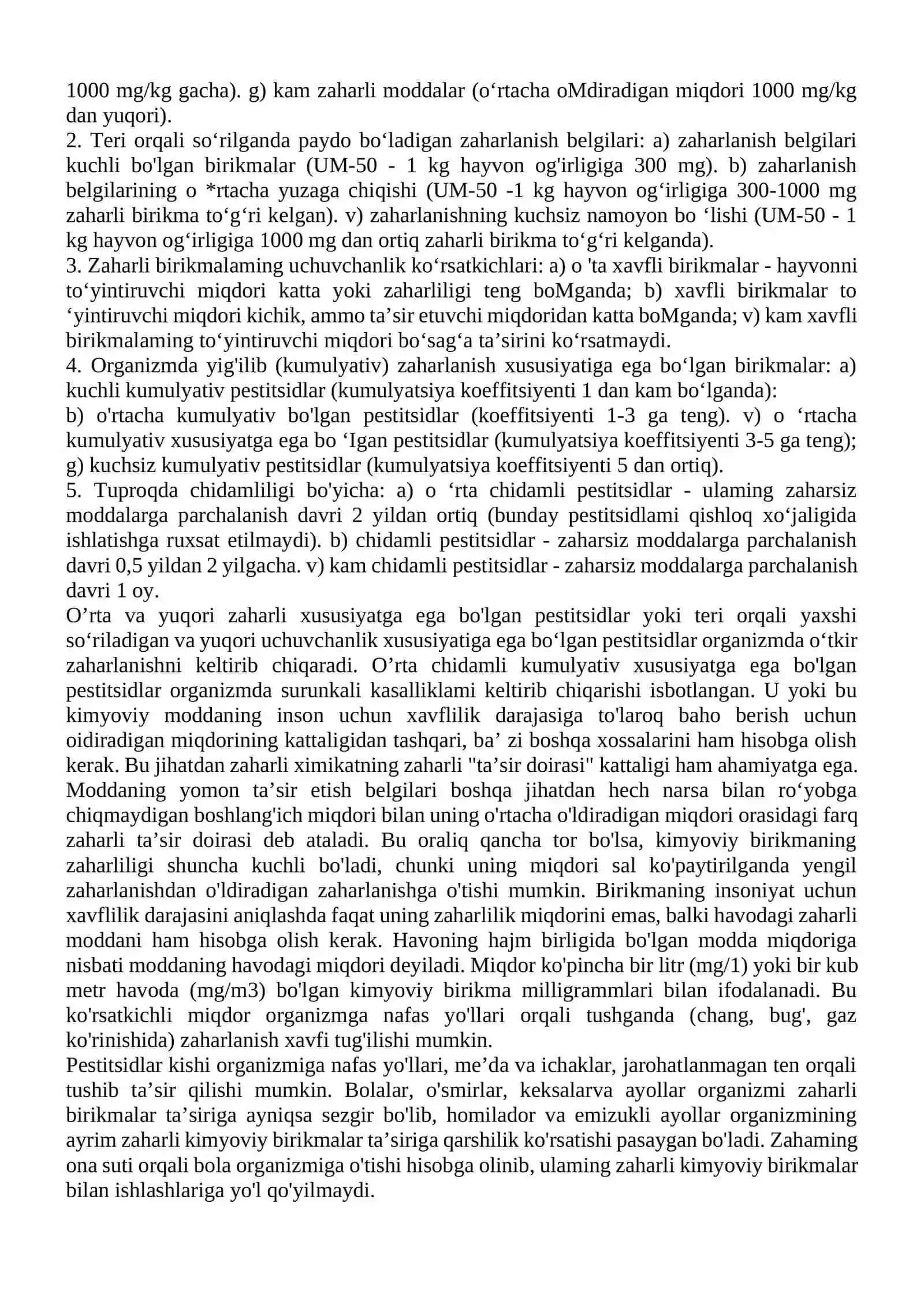 Pestitsidlar va mineral oʼgʼitlarni qoʼllash gigienasi asoslari 2