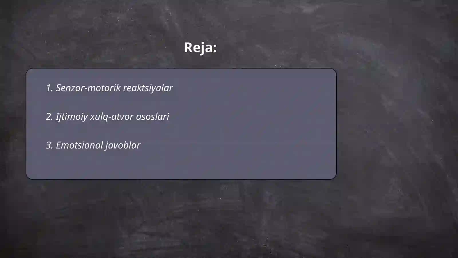 Senzor-motorik reaktsiyalar 2