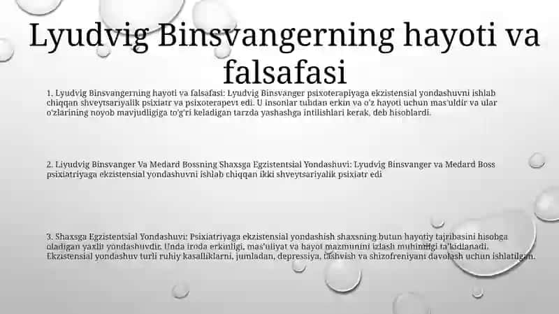 Liyudvig Binsvanger Va Medard Bossning Shaxsga Egzistentsial Yondashuvi 2
