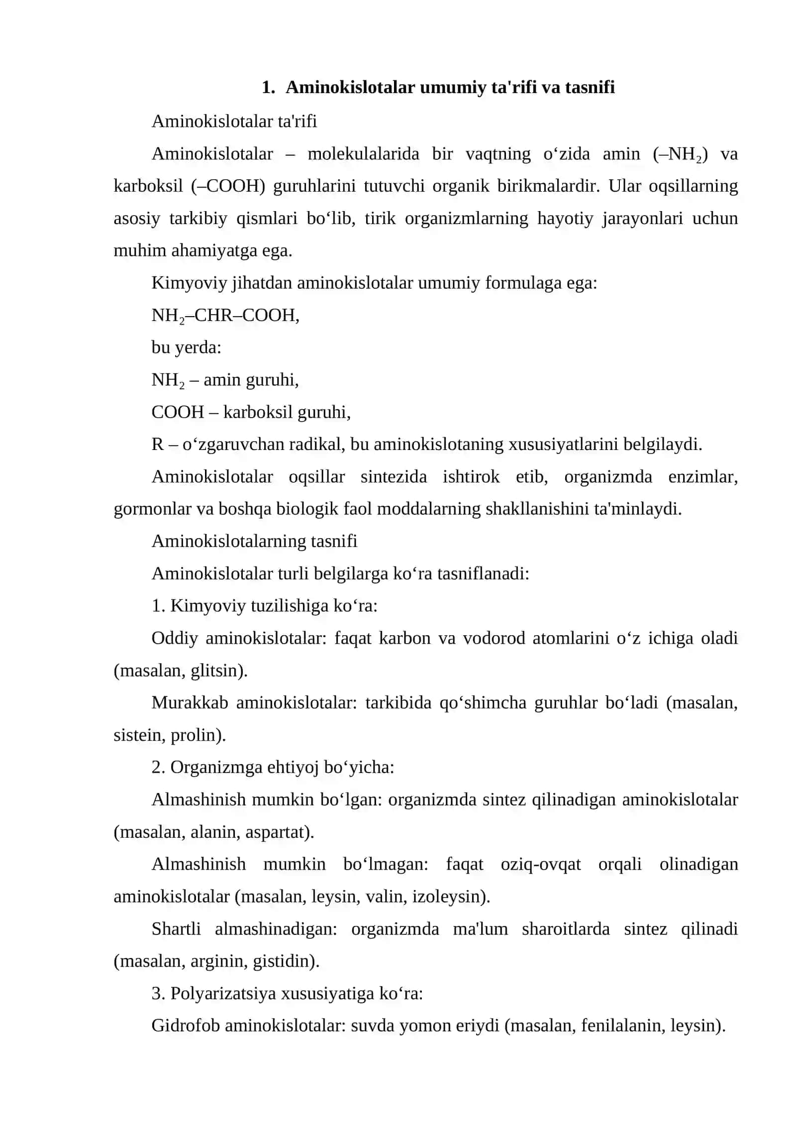 AMINOKISLOTALARDAN GLUTOMAT KISLOTA, FENILALANIN, AGRININ, GISTIDINLARNING TABIATI VA XOSSALARI 2