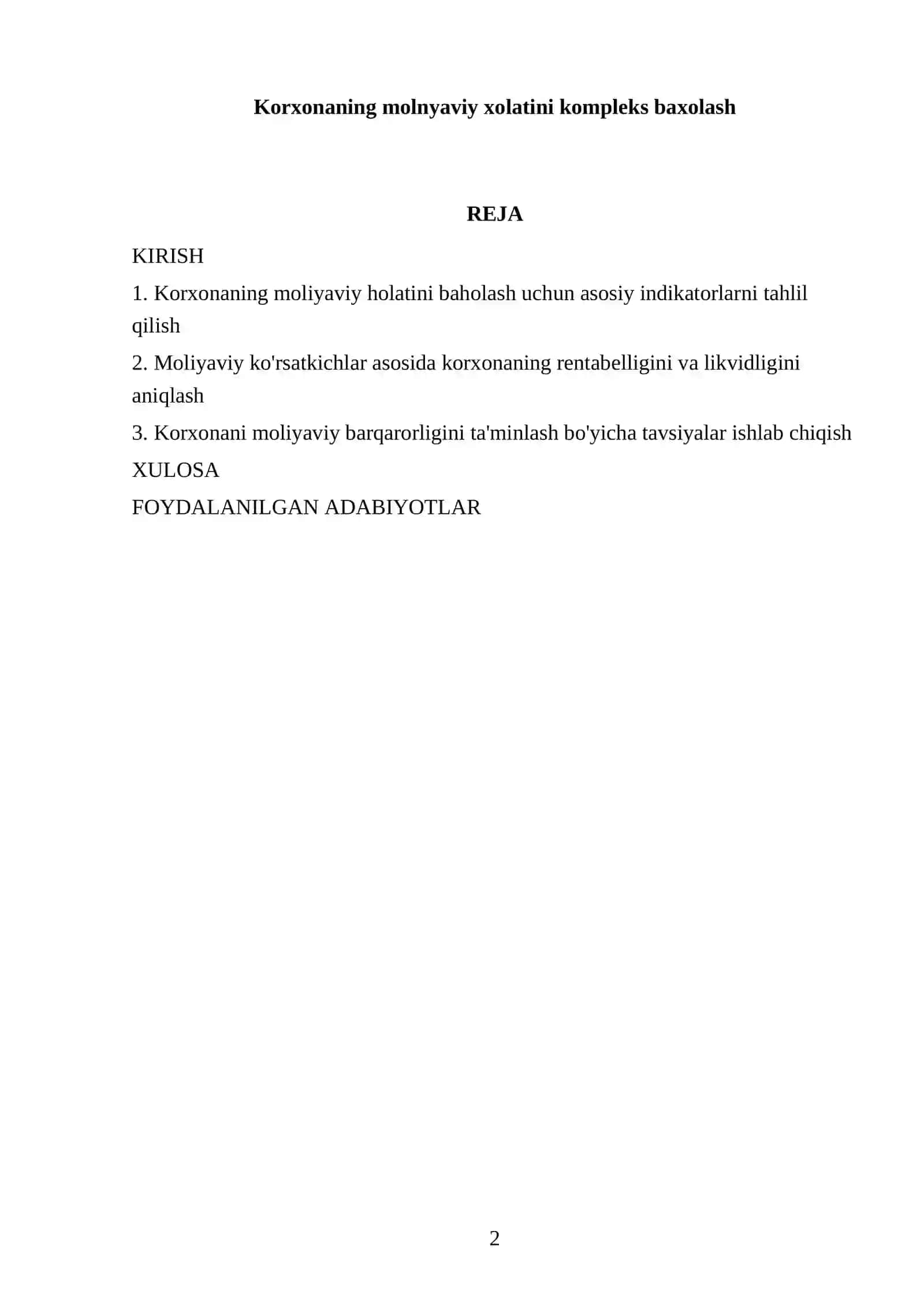 Korxonaning molnyaviy xolatini kompleks baxolash 2