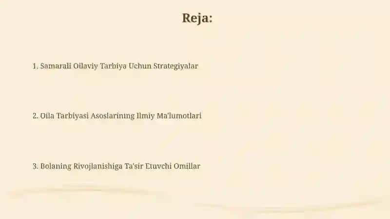 Oilada tarbiya asoslari haqida ilmiy ma'lumotlar 2